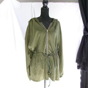 Shein Green zip up light shirt, 2xl